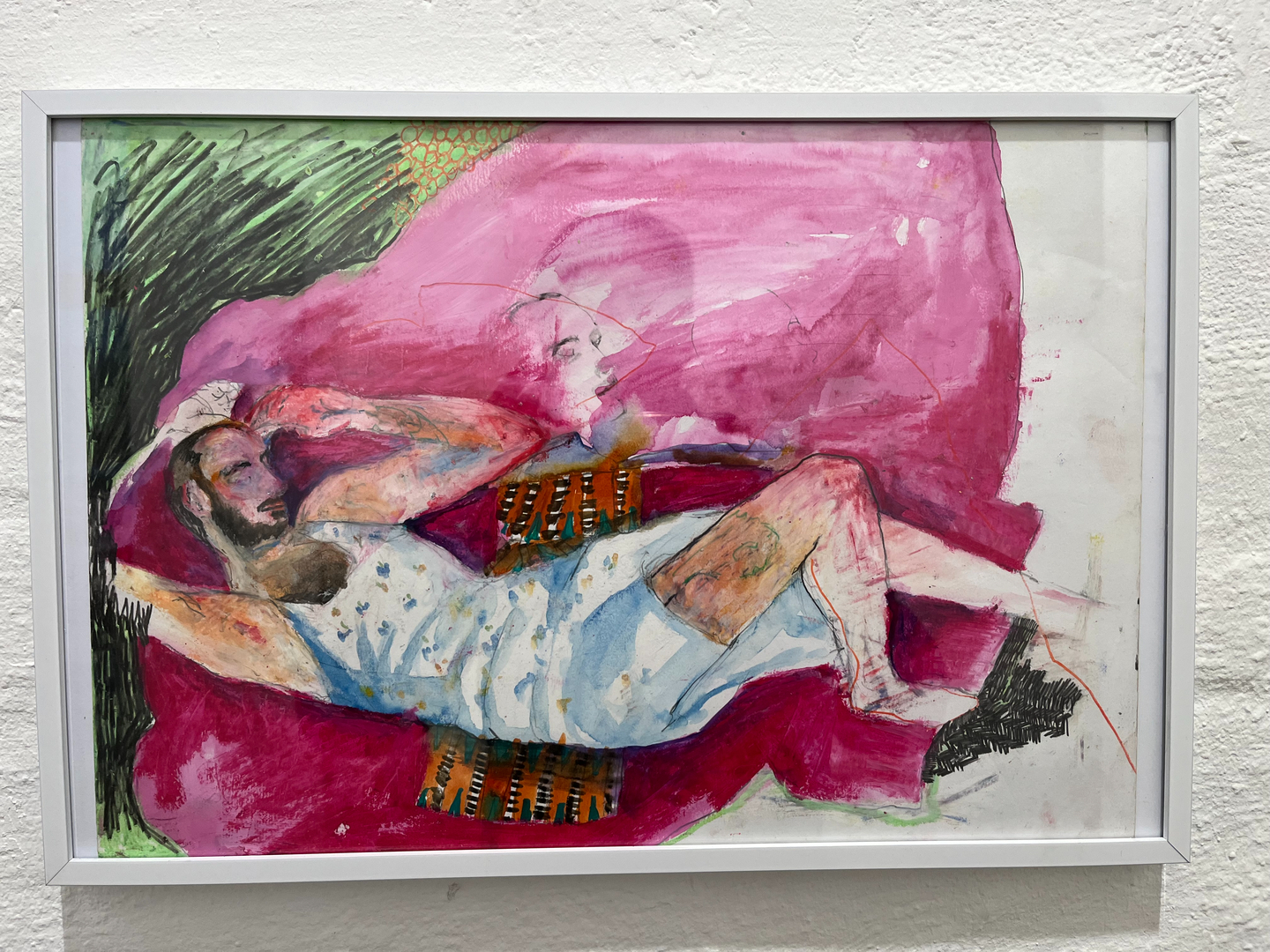 Josefine Henning „Der junge Mann mit dem Perlenohring“, 2022, Mischtechnik auf Papier, 21 x 20,7 cm, 350 € „Perle“, 2022, Mischtechnik auf Papier, 21 x 29,7 cm, 350 € Like a ghost you haunt me”, 2022, Mischtechnik auf Papier, 29,7 x 42 cm, 400 €